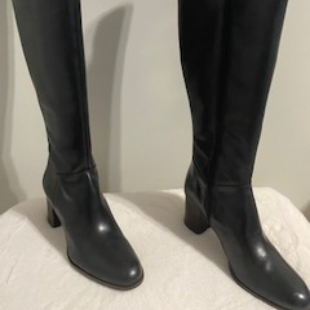 Antonio Melanie Black Leather Dreda Boots - Brand New